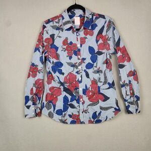 Brooks‎ Brothers Shirt Womens 10 Floral Stripe Button Down Tailored Fit 1818